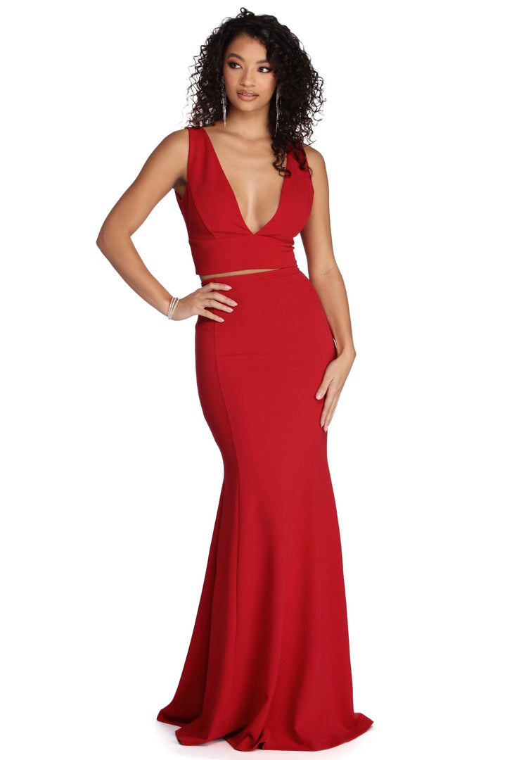 Charminglady DRESSES Roxanna Formal Lattice Two Piece Dress outlet store Outlet CharmingLady